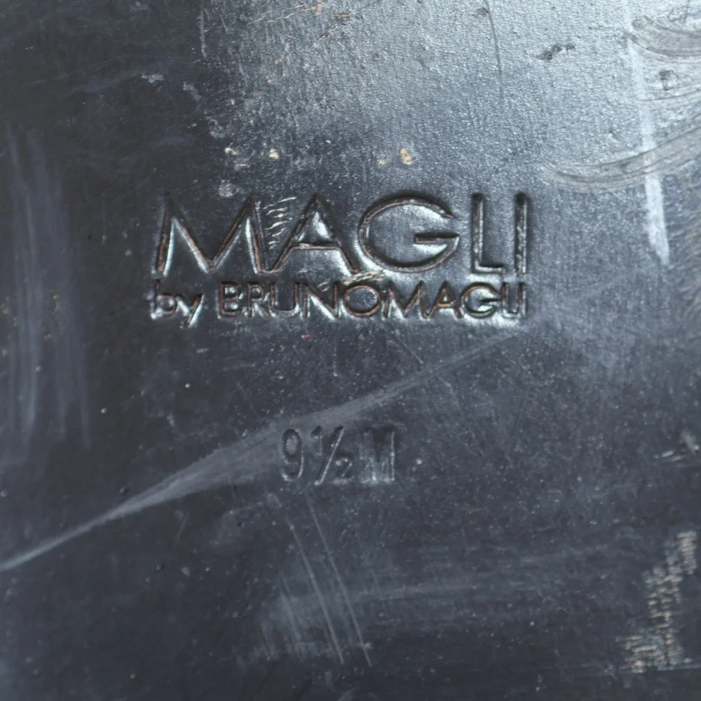 Bruno Magli Shoes Men Size 9.5 M Black Liramido Leather Derby Apron Toe Dress